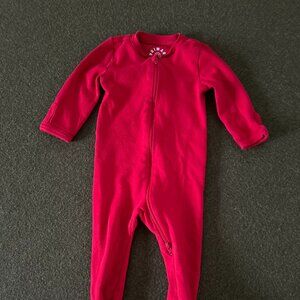 Primary Baby Organic Zip Footie- Cherry